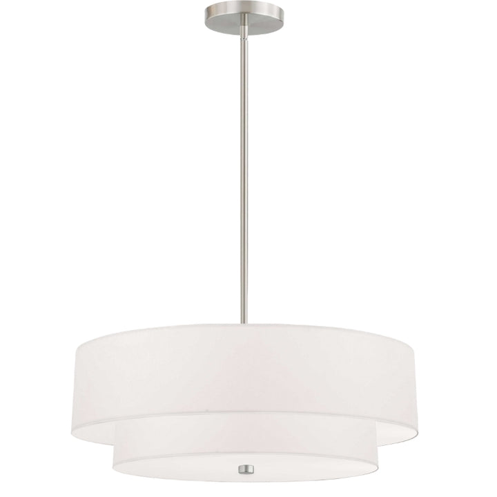 Steel Frame with Fabric Shade 2 Tier Chandelier