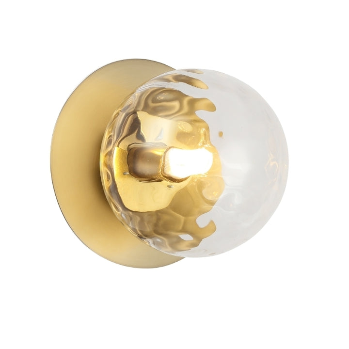 Steel Frame with Glass Globe Shade Wall Sconce