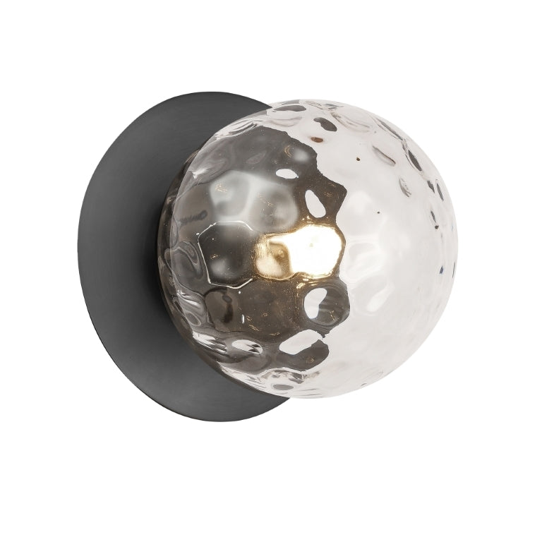 Steel Frame with Glass Globe Shade Wall Sconce
