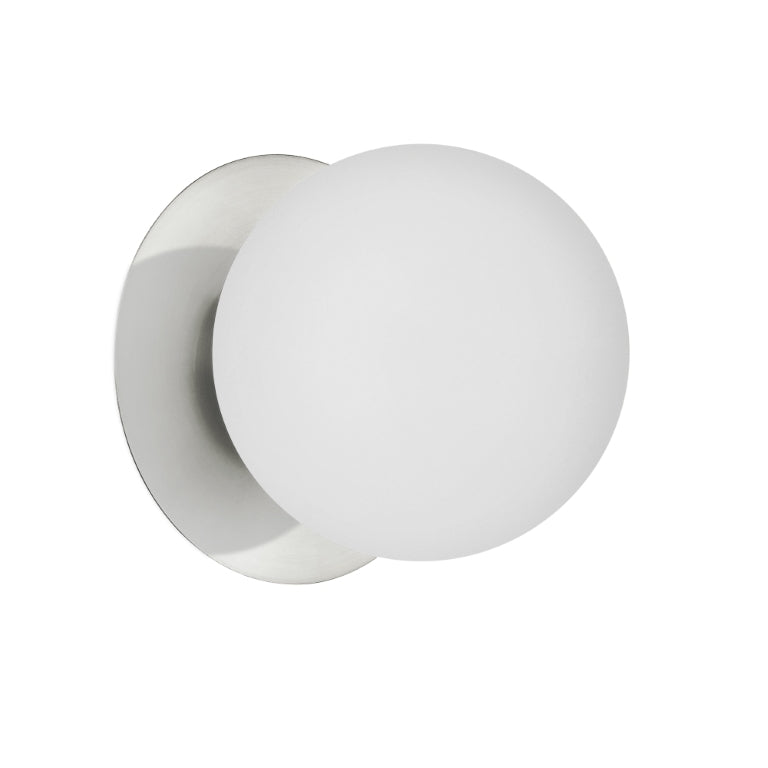 Steel Frame with Glass Globe Shade Wall Sconce
