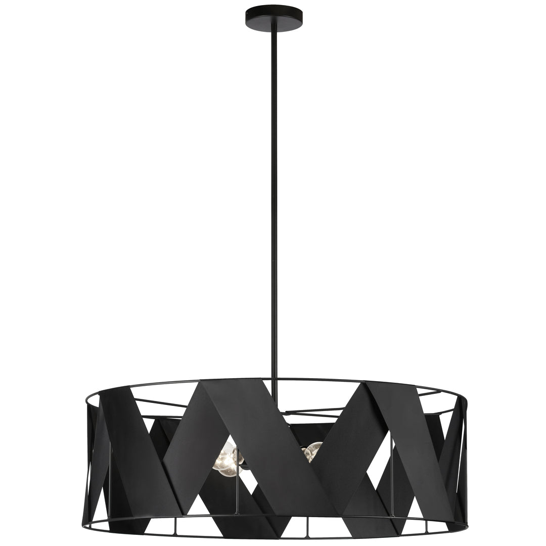 Steel Round Frame with Wrapped Ribbon Chandelier