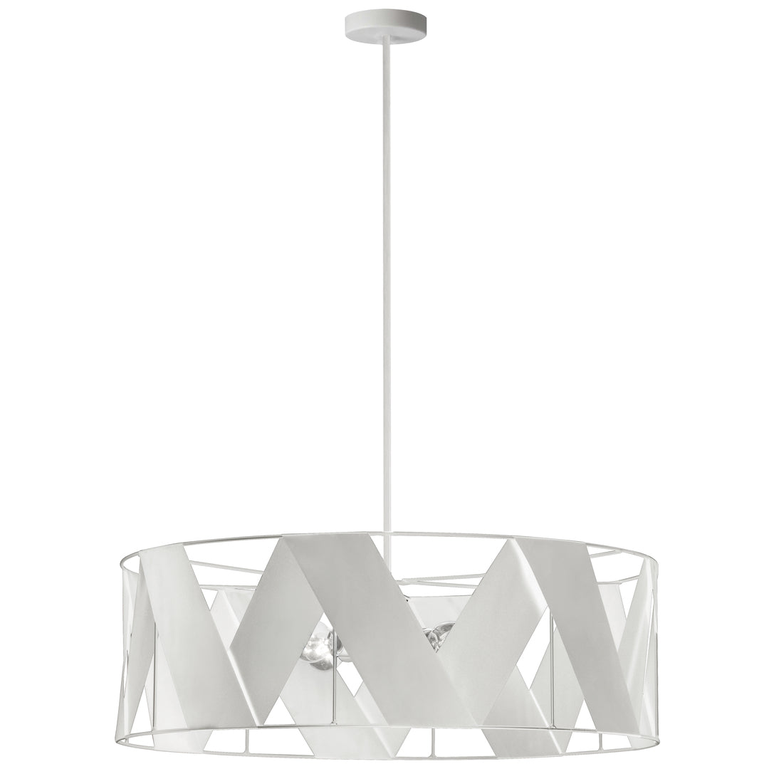 Steel Round Frame with Wrapped Ribbon Chandelier