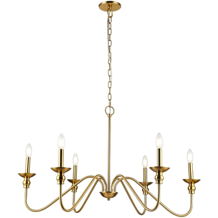 Steel Curve Up Arm Chandelier