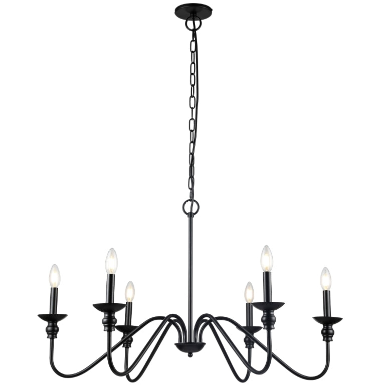 Steel Curve Up Arm Chandelier