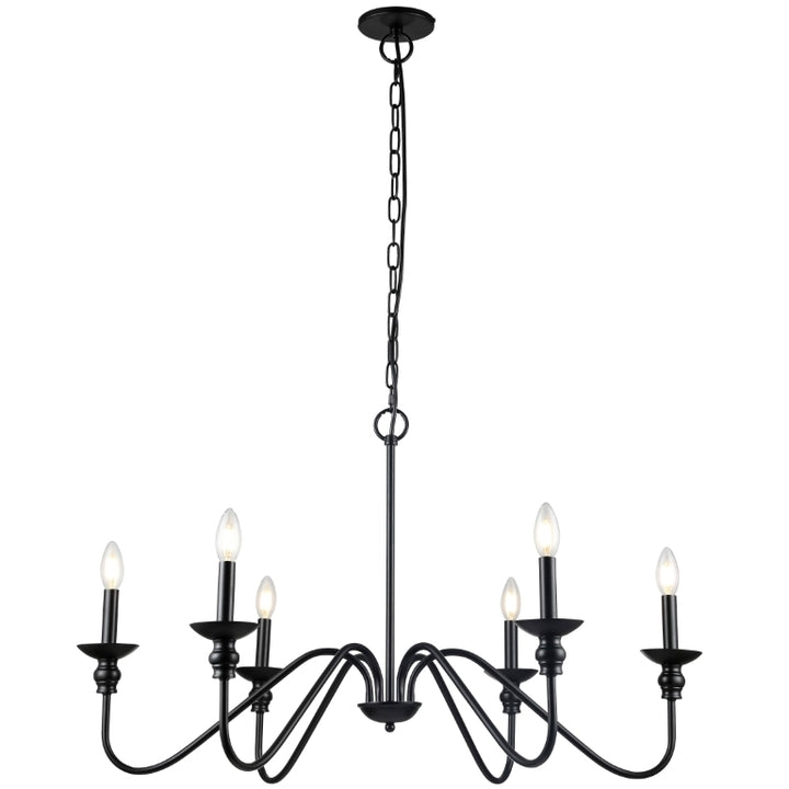 Steel Curve Up Arm Chandelier