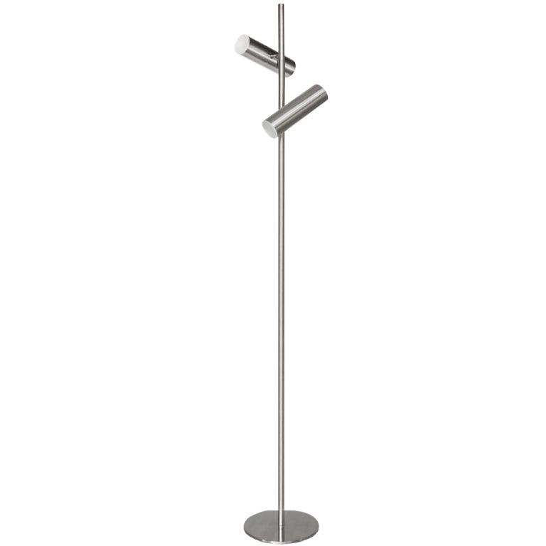 LED Steel Cylindrical Frame with Acrylic Diffuser Adjustable Floor Lamp - LV LIGHTING