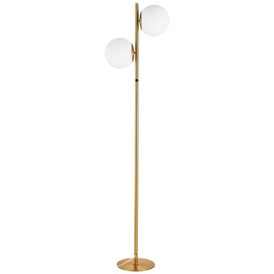 Steel Rod with Frosted Glass Globe Floor Lamp