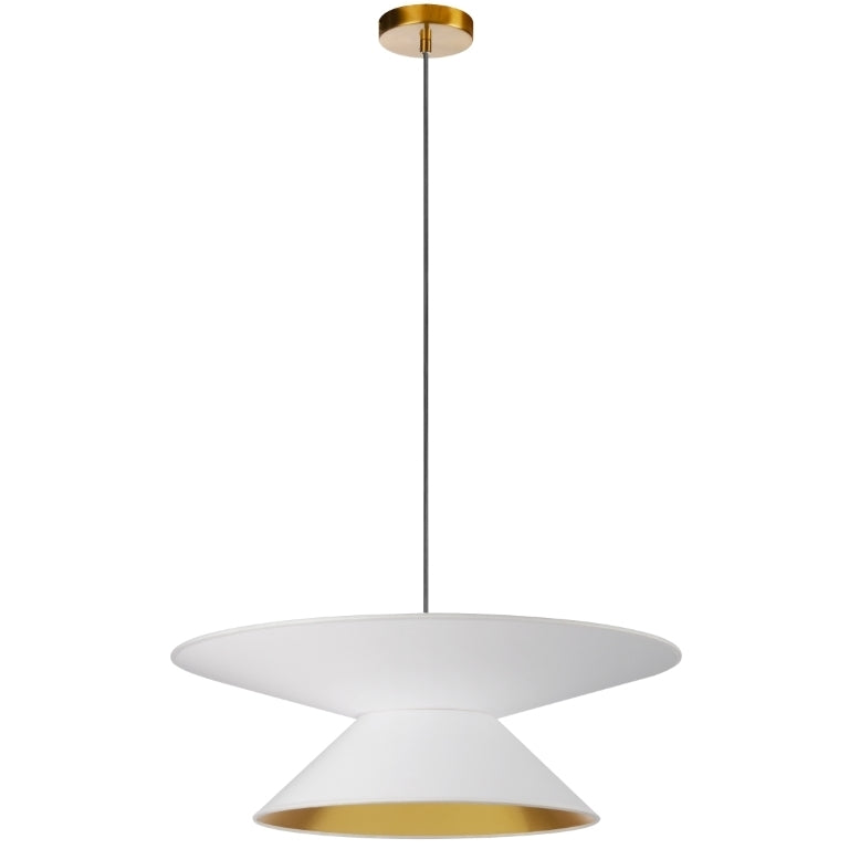 Steel Frame with Double Conic Fabric Shade Chandelier