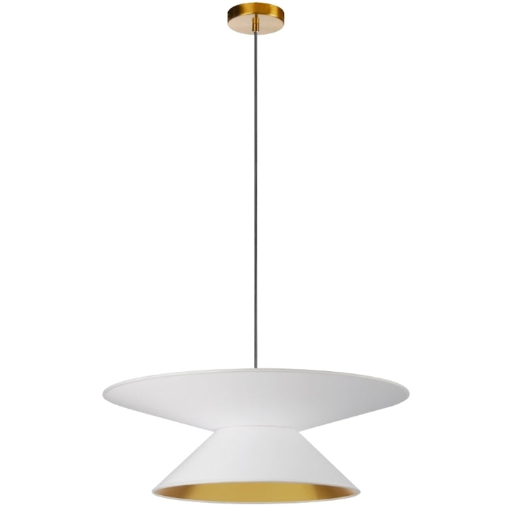 Steel Frame with Double Conic Fabric Shade Chandelier