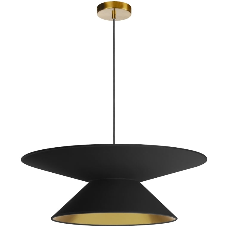 Steel Frame with Double Conic Fabric Shade Chandelier