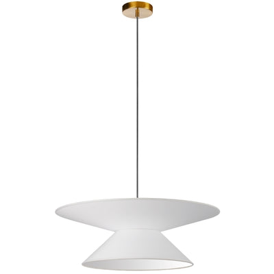 Steel Frame with Double Conic Fabric Shade Chandelier
