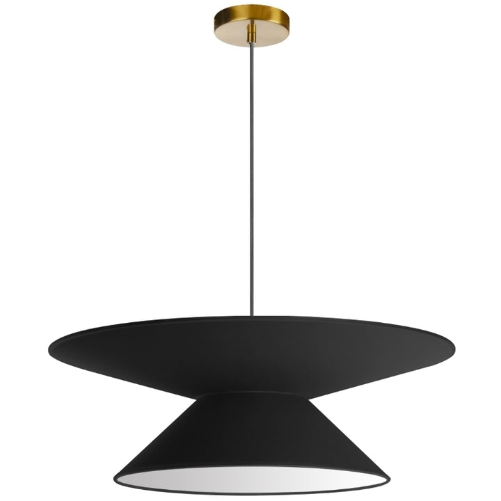 Steel Frame with Double Conic Fabric Shade Chandelier