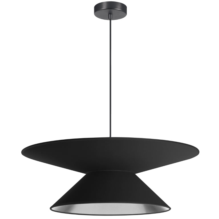 Steel Frame with Double Conic Fabric Shade Chandelier