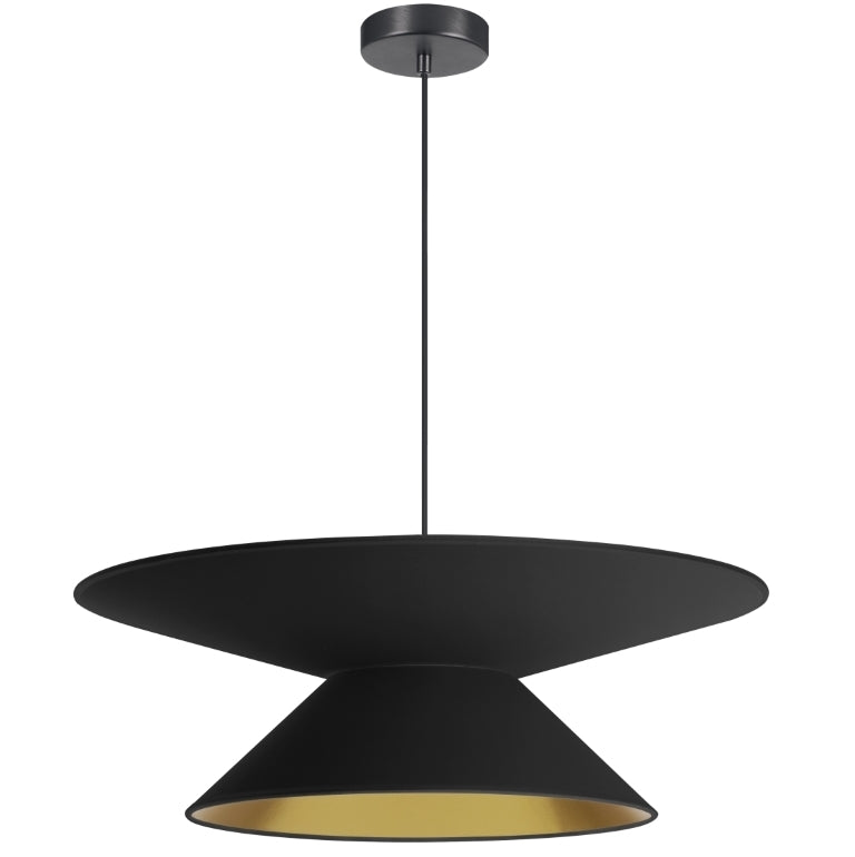Steel Frame with Double Conic Fabric Shade Chandelier