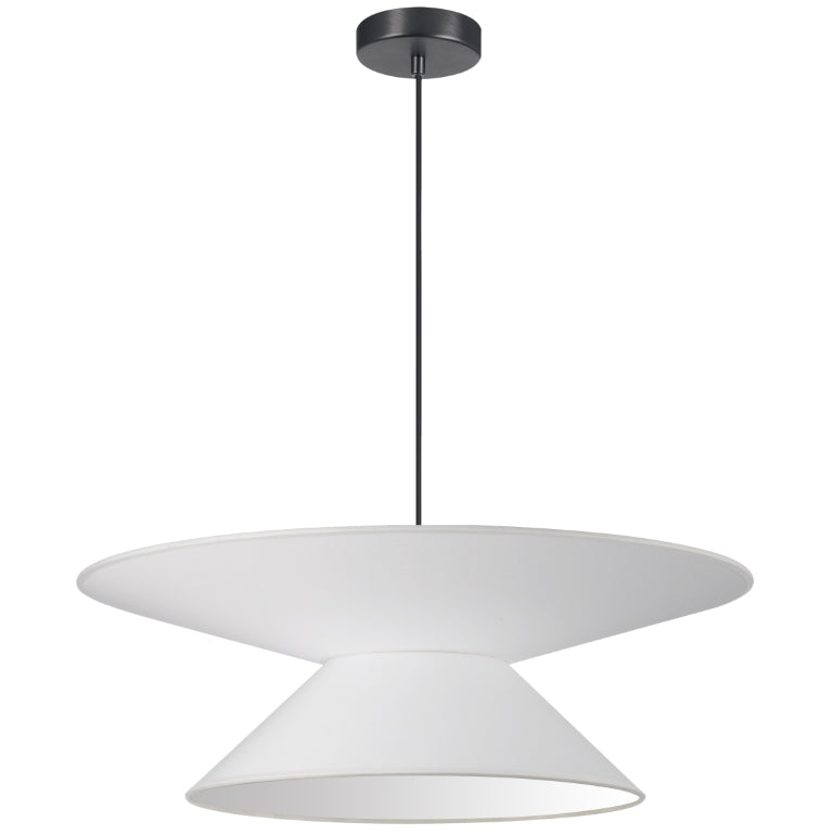 Steel Frame with Double Conic Fabric Shade Chandelier