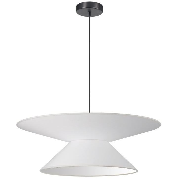 Steel Frame with Double Conic Fabric Shade Chandelier