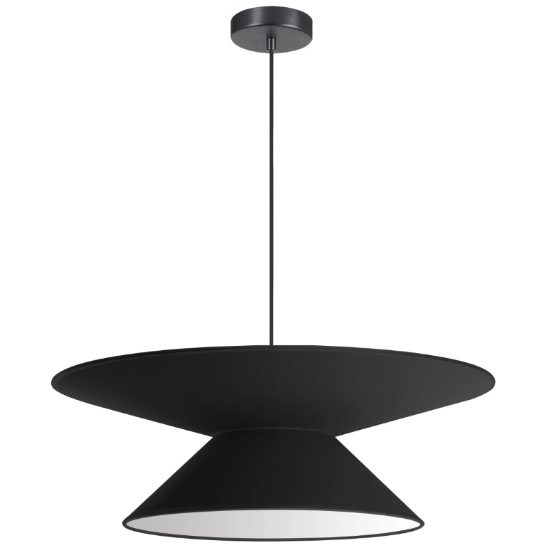 Steel Frame with Double Conic Fabric Shade Chandelier