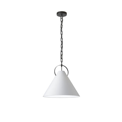 Steel Ring Frame with Conic Fabric Shade Pendant