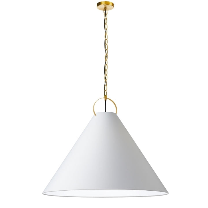 Steel Ring Frame with Conic Fabric Shade Chandelier