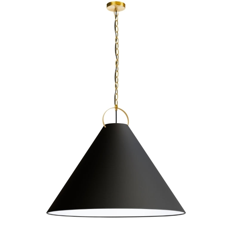 Steel Ring Frame with Conic Fabric Shade Chandelier