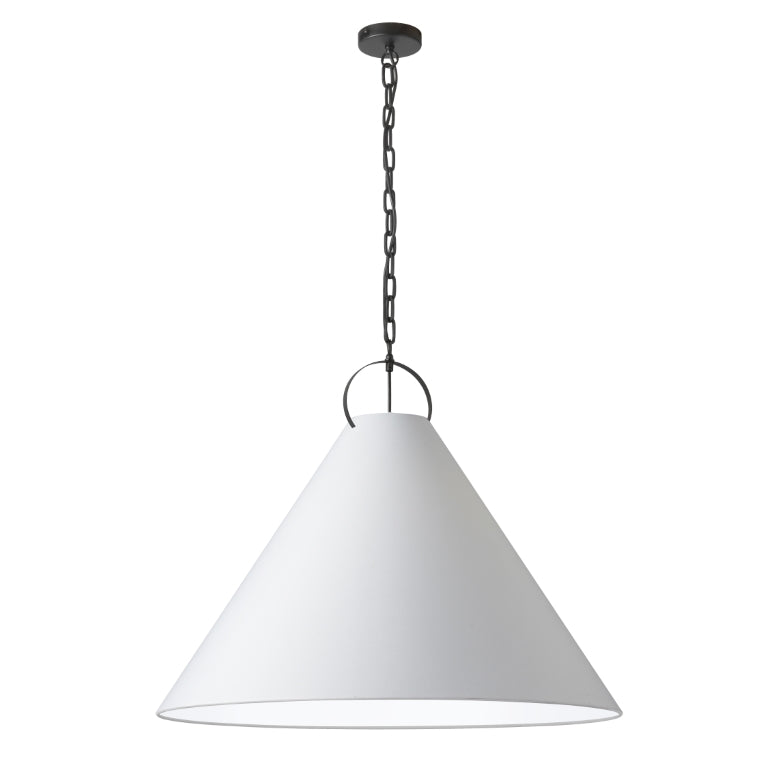 Steel Ring Frame with Conic Fabric Shade Chandelier