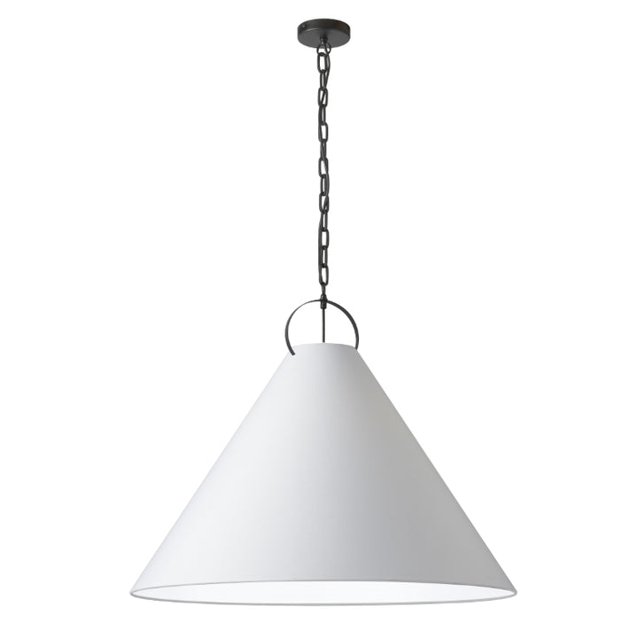 Steel Ring Frame with Conic Fabric Shade Chandelier