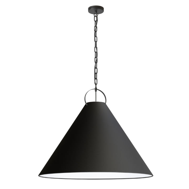 Steel Ring Frame with Conic Fabric Shade Chandelier