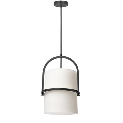 Steel Frame with Fabric Drum Shade Pendant