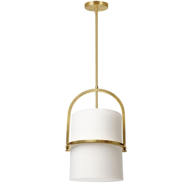 Steel Frame with Fabric Drum Shade Pendant