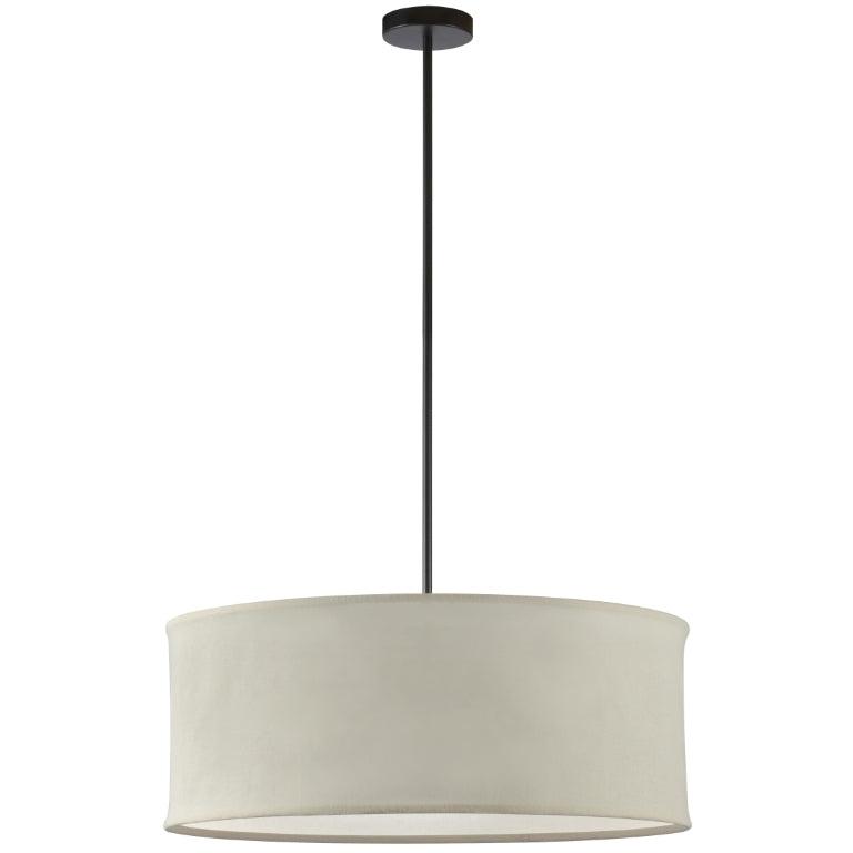 Matte Black with Fabric Drum Shade Chandelier - LV LIGHTING