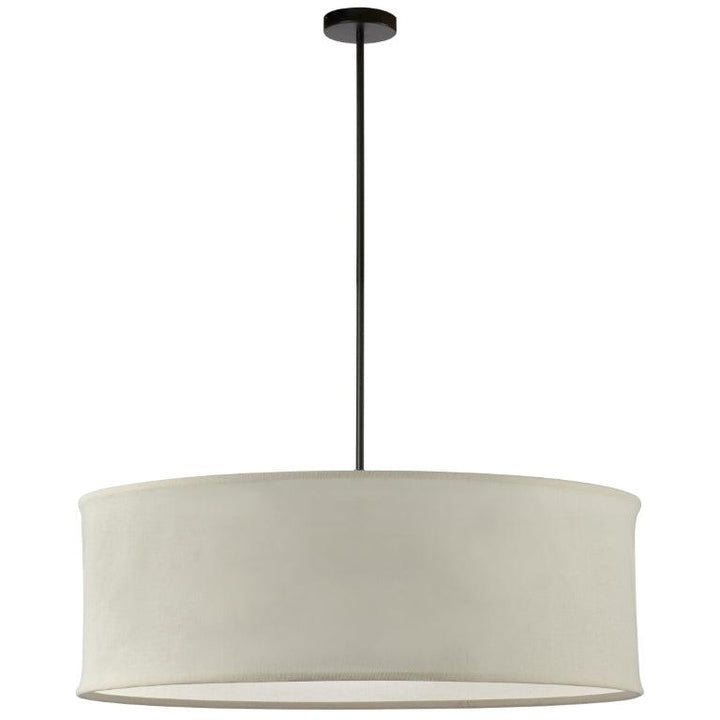 Matte Black with Fabric Drum Shade Chandelier - LV LIGHTING