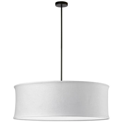Matte Black with Fabric Drum Shade Chandelier - LV LIGHTING