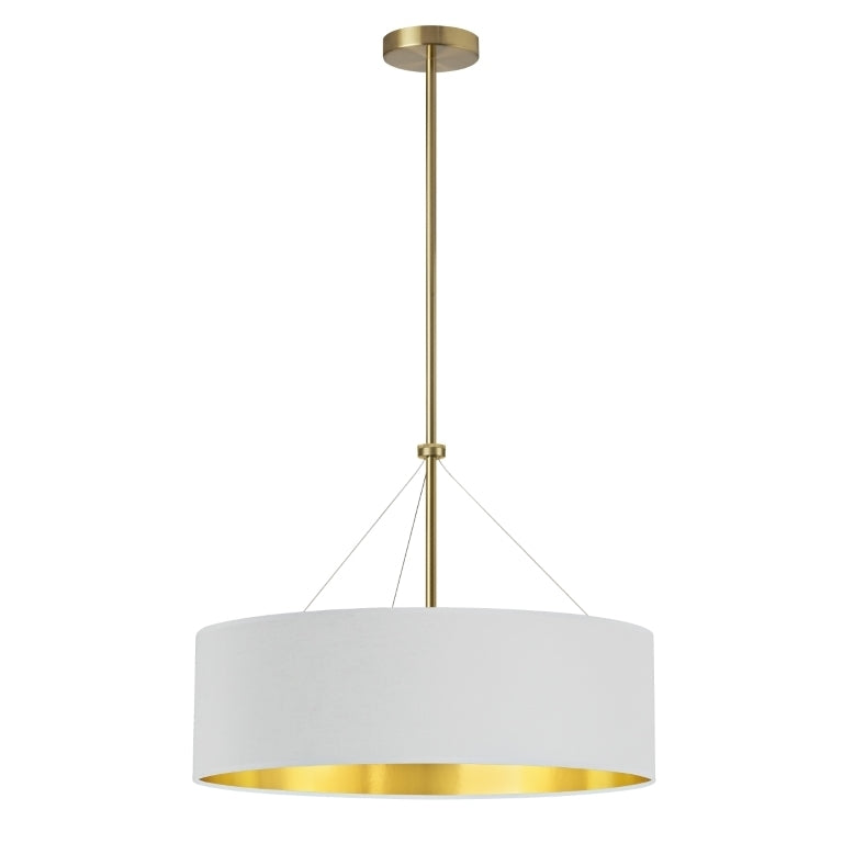 Steel Rod with Fabric Drum Shade Chandelier