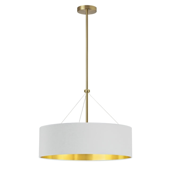 Steel Rod with Fabric Drum Shade Chandelier