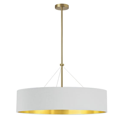 Steel Rod with Fabric Drum Shade Chandelier