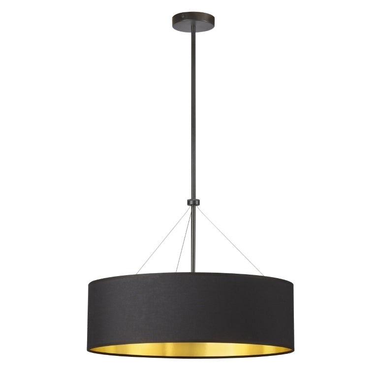 Steel Rod with Fabric Drum Shade Chandelier