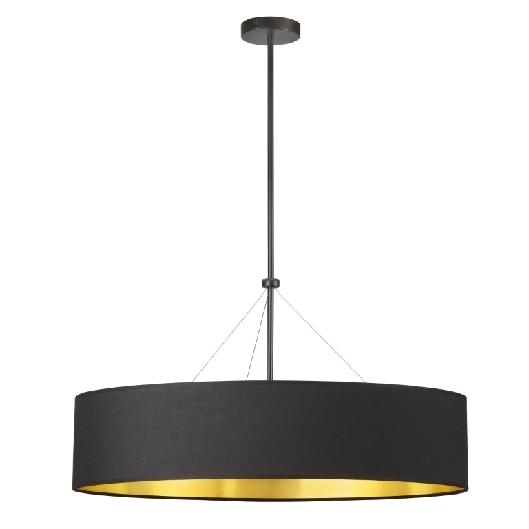 Steel Rod with Fabric Drum Shade Chandelier
