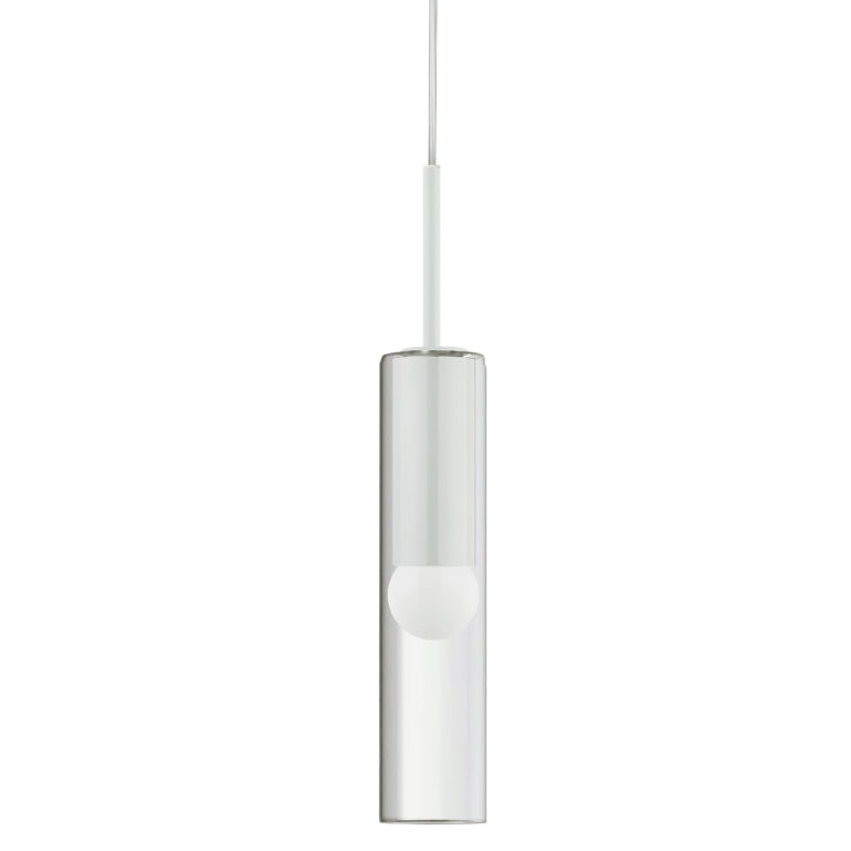 Steel Frame with Clear Cylindrical Glass Shade Mini Pendant