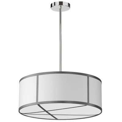 Steel Rod with Line Patterned Drum Shade Chandelier