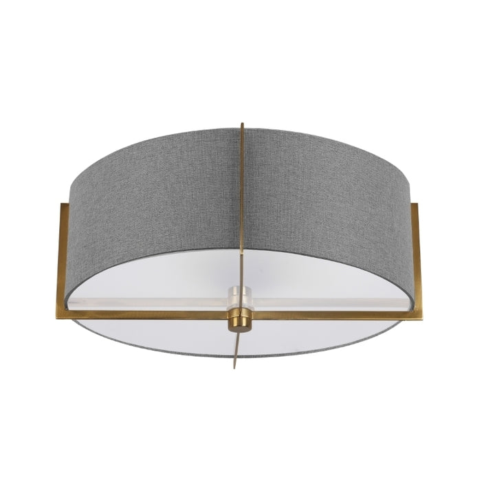 Steel Frame with Fabric Drum Shade Flush Mount