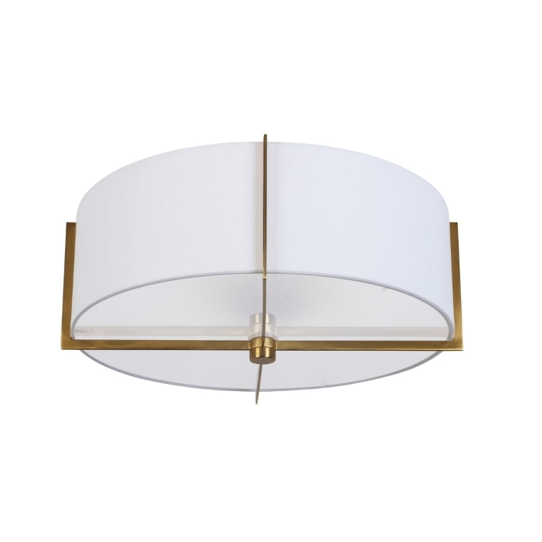 Steel Frame with Fabric Drum Shade Flush Mount