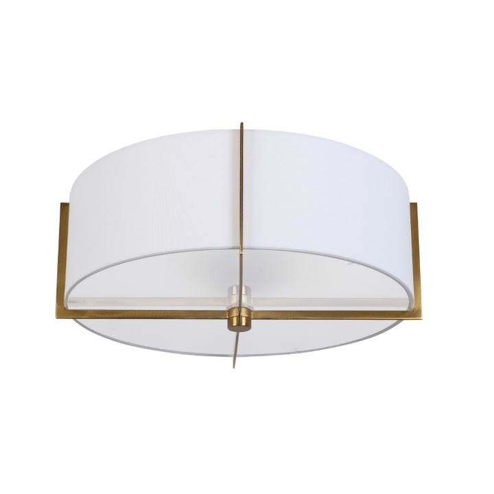 Steel Frame with Fabric Drum Shade Flush Mount