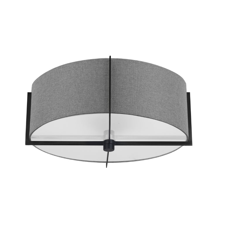 Steel Frame with Fabric Drum Shade Flush Mount