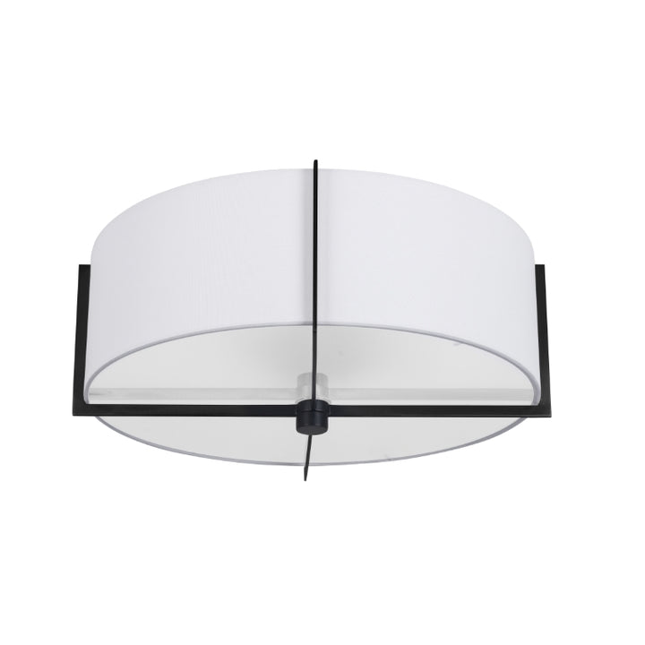 Steel Frame with Fabric Drum Shade Flush Mount