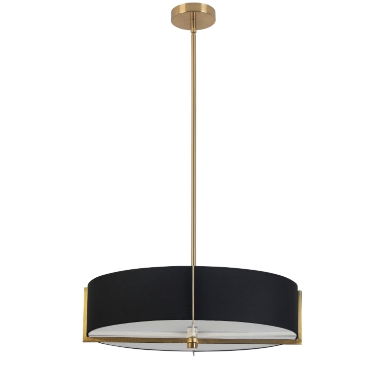 Steel Frame with Fabric Drum Shade Chandelier