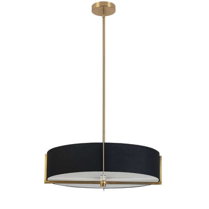 Steel Frame with Fabric Drum Shade Chandelier