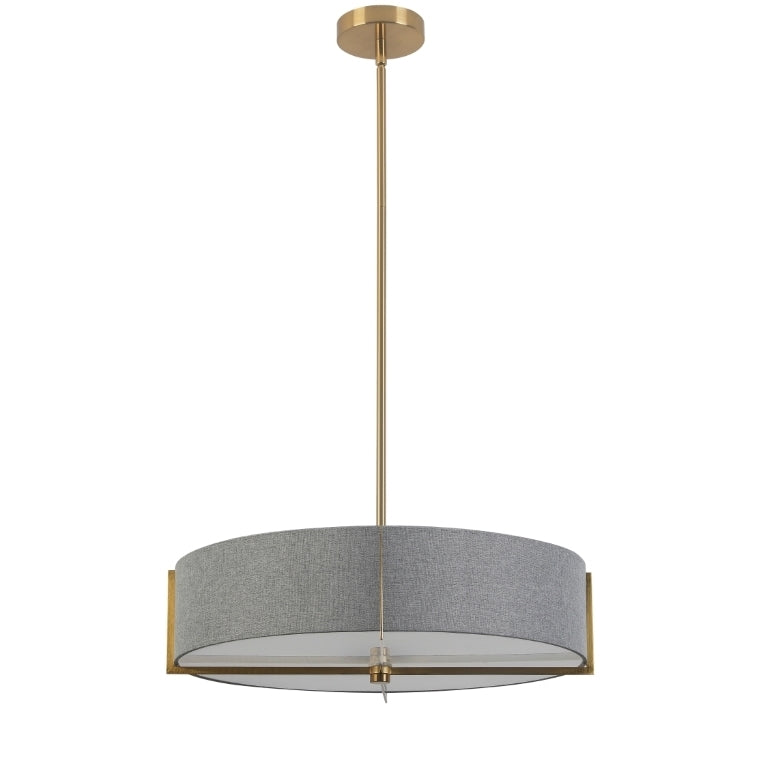 Steel Frame with Fabric Drum Shade Chandelier