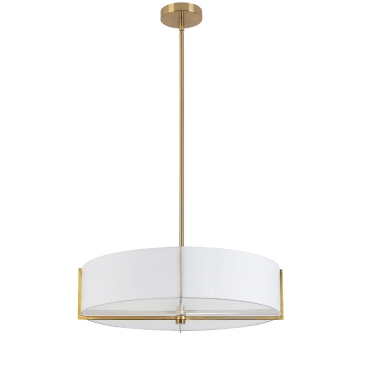 Steel Frame with Fabric Drum Shade Chandelier