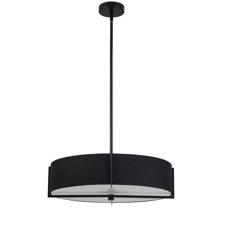 Steel Frame with Fabric Drum Shade Chandelier