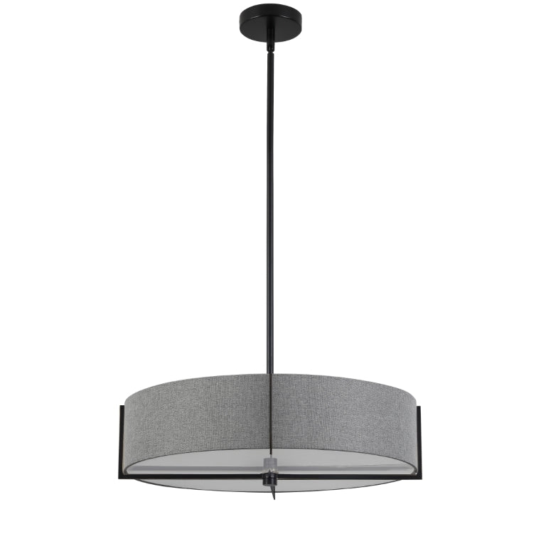Steel Frame with Fabric Drum Shade Chandelier